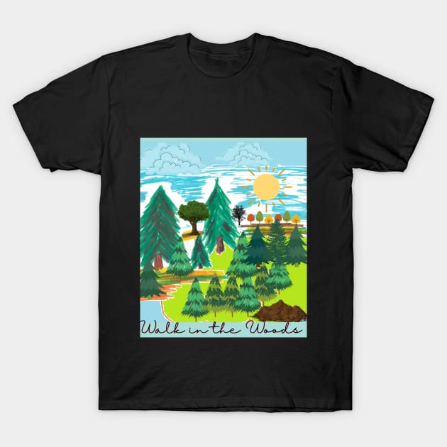 Walk in the Woods T-Shirt by Craftdrawer